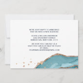 バラ金ゴールドブルーウォーターカラー瑪瑙の新しいアドレス移動 案内状 (裏面)