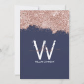 バラ金ゴールドブルーガーリーグリッター任意の年誕生日 招待状 (裏面)