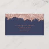 バラ金ゴールドブルーグリッターメイクアップアーティストヘアサロン 名刺 (裏面)