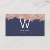 バラ金ゴールドブルーグリッターメイクアップアーティストヘアサロン 名刺 (正面)