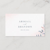 バラ金ゴールドブルーグリーン幾何ブライダルレジストリ プレイスカード (裏面)