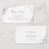 バラ金ゴールドブルーグリーン幾何ブライダルレジストリ プレイスカード (正面/裏面)