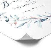 バラ金ゴールドブルーグリーン幾何学赤ちゃんシャワー ポスター (角)