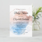 バラ金ゴールドブルースプラッシュ男の赤ちゃんベビーガール 招待状 (スタンド正面)