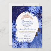 バラ金ゴールドブルーフローラプリンセスツインキンセアニェラ 招待状 (正面)