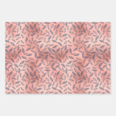 バラ金ゴールドブルーボタニカルすべての行事 ラッピングペーパーシート (正面3)