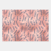 バラ金ゴールドブルーボタニカルすべての行事 ラッピングペーパーシート (正面)