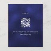 バラ金ゴールドブルーQR RSVP予算結婚式招待状 (裏面)