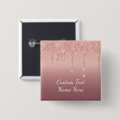 バラ金ゴールドブロングリッタードリップカスタム文字名 缶バッジ (正面&裏面)