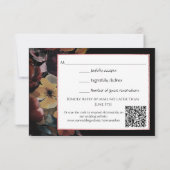 バラ金ゴールドブーケRSVP QRコード応答カード 出欠カード (裏面)