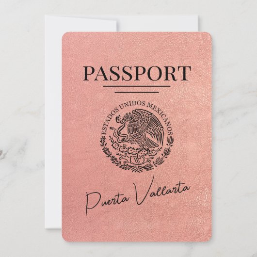 バラ金ゴールドプエルタバラルタパスポ結婚ース 招待状 (裏面)