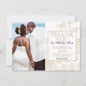 バラ金ゴールドプエルタ結婚バラルタの写真ありがとう サンキューカード (正面)