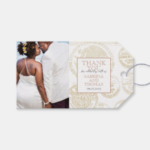 バラ金ゴールドプエルタ・バ結婚ラルタの写真 ギフトタグ