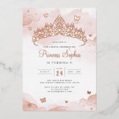 バラ金ゴールドプリンセスガールズバースデーパーティー 箔招待状 (正面)