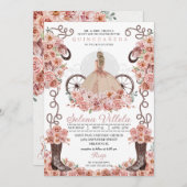 バラ金ゴールドプリンセスドレス&ブーツキンセアニラ 招待状 (正面/裏面)