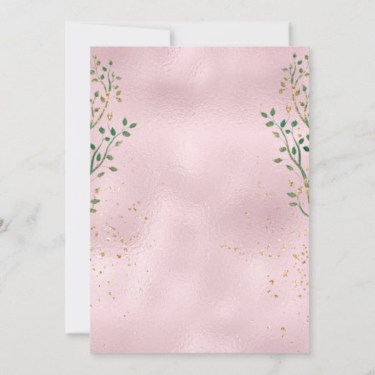 バラ金ゴールドプリンセス子供の誕生日招待状 招待状 (裏面)