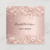 バラ金ゴールドプロファイル写真qrコード スクエア名刺 (正面)