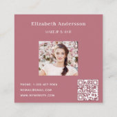 バラ金ゴールドプロフィール写真qrコードFacebook スクエア名刺 (裏面)