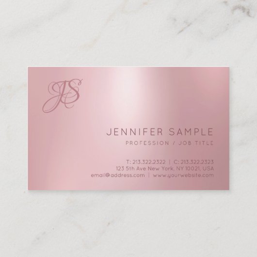 バラ金ゴールドプロフェッショナルモノグラモダンムシンプル 名刺 (裏面)