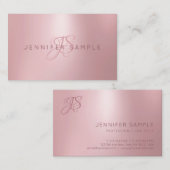 バラ金ゴールドプロフェッショナルモノグラモダンムシンプル 名刺 (正面/裏面)