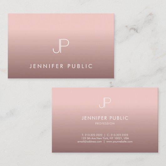 バラ金ゴールドプロフェッショナルモモダンノグラエレガントム 名刺 (正面/裏面)