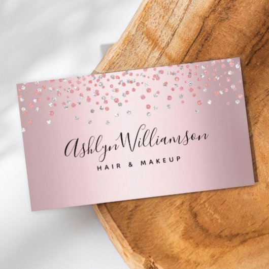 バラ金ゴールドヘアメイクアップアーティストモダントレンディー 名刺