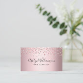 バラ金ゴールドヘアメイクアップアーティストモダントレンディー 名刺 (スタンド正面)