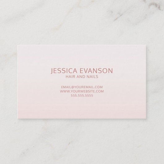 バラ金ゴールドヘア爪、 ネイル美しいサロン美容師 名刺 (裏面)