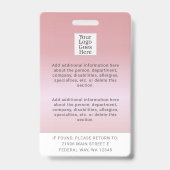 バラ金ゴールドヘルスケアバーコード従業員の写真ID バッジ (裏面)