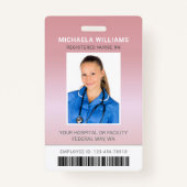 バラ金ゴールドヘルスケアバーコード従業員の写真ID バッジ (正面)