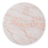 バラ金ゴールドベイン赤面ピンクマーブル セラミックノブ (正面)