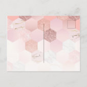 バラ金ゴールドベビーシャワーの日付を保存 案内ポストカード (裏面)