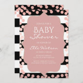 バラ金ゴールドベビーシャワー招待状 招待状 (正面/裏面)