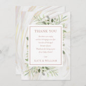 バラ金ゴールドベビーシャワー詩春葉緑色 サンキューカード (正面/裏面)