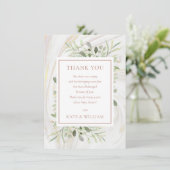 バラ金ゴールドベビーシャワー詩春葉緑色 サンキューカード (スタンド正面)