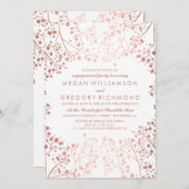 バラ金ゴールドベビーズブレスフローラ婚約パーティ 招待状 (正面/裏面)