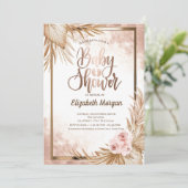 バラ金ゴールドベビーフートパンパバラベビーシャワー 招待状 (スタンド正面)