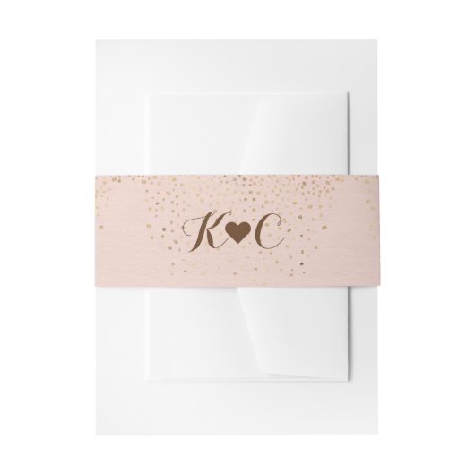 バラ金ゴールドベリーバンド結婚式招待状 招待状ベリーバンド (正面例)