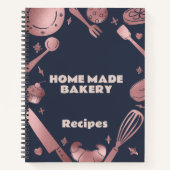 バラ金ゴールドベーキング器具ベーカリーレシピ事業 ノートブック (正面)