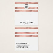 バラ金ゴールドホイストライプントのロゴのイヤリングディスプレイカード (正面&裏面)