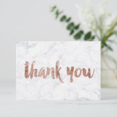 バラ金ゴールドホイルカスタム大理石感謝していユー結婚ズ サンキューカード (スタンド正面)