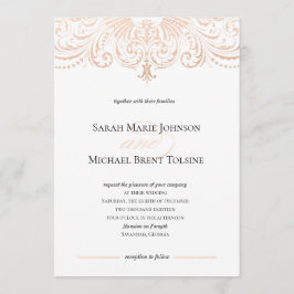 バラ金ゴールドホイルフェイクボホシック結婚式招待状 招待状