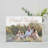 バラ金ゴールドホイルメリーメリークリスマスエレガント 箔シーズンカード (立ち正面)