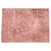 バラ金ゴールドホリデースノーフレークスクリスマス ラージペーパーバッグ (正面)
