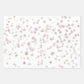 バラ金ゴールドホリデースノーフレークスツリークリスマス ラッピングペーパーシート (正面)