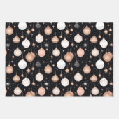 バラ金ゴールドホリデーメタリックオーナメントスノーフレーク ラッピングペーパーシート (正面)