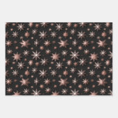 バラ金ゴールドホリデーメタリックオーナメントスノーフレーク ラッピングペーパーシート (正面3)