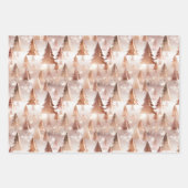 バラ金ゴールドホリデーメタリックツリーズ ラッピングペーパーシート (正面3)