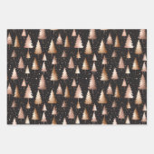 バラ金ゴールドホリデーメタリックツリーズ ラッピングペーパーシート (正面)