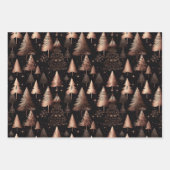 バラ金ゴールドホリデーメタリックツリーズ ラッピングペーパーシート (正面3)